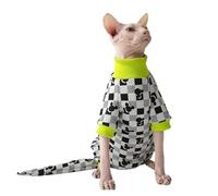 Sphynx Ensemble complet de vêtements pour chat avec chapeau et couvre-queue, combinaison pyjama doux pour chat sans poils, combinaison pour animaux domestiques applicable au Rex de Cornouailles et