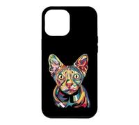 Sphynx Géométrique Pop Art Gros Plan Portrait Chaton Visage Coque pour iPhone 12 Pro Max