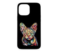 Sphynx Géométrique Pop Art Gros Plan Portrait Chaton Visage Coque pour iPhone 13 Pro Max