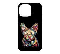Sphynx Géométrique Pop Art Gros Plan Portrait Chaton Visage Coque pour iPhone 14 Pro Max