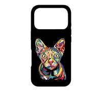 Sphynx Géométrique Pop Art Gros Plan Portrait Chaton Visage Coque pour iPhone 17 Pro