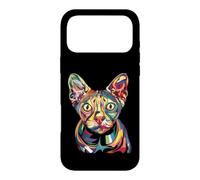 Sphynx Géométrique Pop Art Gros Plan Portrait Chaton Visage Coque pour iPhone 17 Pro Max
