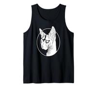 Sphynx Gothique Chat Art Minimaliste Occulte sorcière Débardeur
