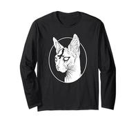 Sphynx Gothique Chat Art Minimaliste Occulte sorcière Manche Longue