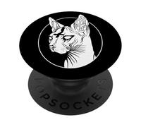 Sphynx Gothique Chat Art Minimaliste Occulte sorcière PopSockets PopGrip Adhésif
