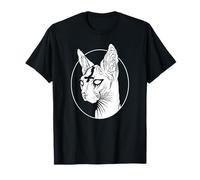 Sphynx Gothique Chat Art Minimaliste Occulte sorcière T-Shirt
