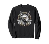 Sphynx Gothique Chat Occulte sorcière géométrie sacrée Sweatshirt