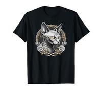 Sphynx Gothique Chat Occulte sorcière géométrie sacrée T-Shirt