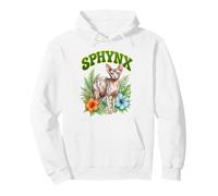 Sphynx Sphynx Floral Groovy Aquarelle Boho Sphynx Sweat à Capuche