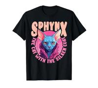 Sphynx The Cat with The Silken Coat Cat Lover Owner T-Shirt Graphique avec Valeur, Homme, Noir, S