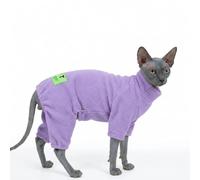 Sphynx Vêtements pour chat en polaire, combinaison à 4 pattes, chandail d'hiver chaud pour chat sans poils, combinaison thermique douce et thermique pour animaux de compagnie, costumes de Sphynx Rex