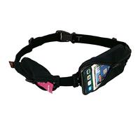SPIbelt Double Pocket Running Belt, Women Men, Expandable Pockets, Adjustable Waist, No Bounce, Black with Black Zipper