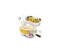 Spice amarillo inox plus chauffe-plat portable double tension 220 v ? 12 v avec bac 1, 5 l amovible + set de 3 couverts en acier inoxydable