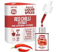 Spice Drop Red Chillies Lal Mirch Extrait | 100 % naturel | Pour les currys et les aliments | Extrait d'herbes naturelles | Saveur et couleur authentiques | Végétalien | 5 ml (180 gouttes)