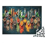 Spice Spoons Jigsaw Puzzles 1000Pc Matériau Recyclable Still Life Art Senior Puzzles Difficile Et Stimulant Éducatif Game for Men 52x38cm/1000pcs