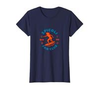 Spicoli Fan Club : Retro Surf Enthusiast Nostalgia T-Shirt, Femme, Bleu Marine, S