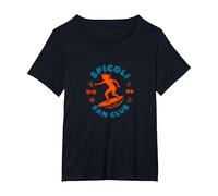 Spicoli Fan Club : Retro Surf Enthusiast Nostalgia T-Shirt, Femme Grandes Tailles, Noir, 3X