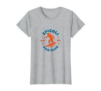 Spicoli Fan Club : Retro Surf Enthusiast Nostalgia T-Shirt, Femme, Gris Chiné, L