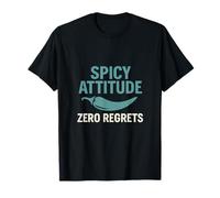 Spicy Attiude Zero Regrets Bleu sarcelle Blanc Graphique T-Shirt