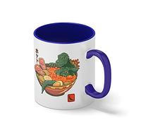 Spicy Lava Ramen King Godzilla in Hot Blanc tasse de café avec le bleu et poignée Rim Mug