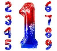 Spider Ballon en aluminium pour 1er anniversaire, motif toile d'araignée 100 cm, pour garçons, thème araignée, fête, anniversaire