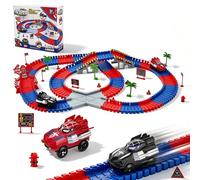 Spider Circuit Voiture, Circuit Voiture Enfant, Flexible Circuit de Course Électrique avec 2 Voitures, Jouet Garçon 212 Pièces, Idée Cadeau Anniversaire Noël pour Enfant de 3 à 8 Ans