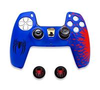 Spider Design Ensemble de coques en silicone pour manette de PS5 - Comprend un étui de protection en silicone, des capuchons de pouce et des capuchons de touches pour manette de jeu PS5, 18 x 14 x 3