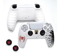 Spider Design Ensemble de coques en silicone pour manette de PS5 - Comprend un étui de protection en silicone, des capuchons de pouce et des capuchons de touches pour manette de jeu PS5, 18 x 14 x 3