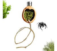 Spider Enclosure Accessories - Magnetic Walnut Habitat | Jumping Spider Terrarium Decor with Rope | For Terrarium Breeding Geckos Tree Frogs Hermit Crabs Home