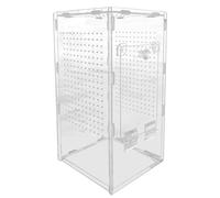 Spider Enclosure, Acrylic Reptile Cage, Clear Ventilated Housing, Easy Access Feeding Panel, Animal Enclosure for Breeding Observation, Frog, Gecko, Turtle, Praying Setup, 11.81x5.91x5.91 inches