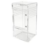 Spider Enclosure - Clear Acrylic Reptile Habitat with Sliding Lid Ventilated Transparent Structure | Display Terrarium Case | Secure Small Creature Shelter for Jumping Species Gecko Crab Frog Plant