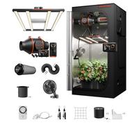 Spider Farmer Kit complet 90 x 90 x 180 cm G3000 LED G3000 Lampe de culture pour plantes Tente de culture Kit de culture 100 mm Ventilateur tubulaire avec contrôleur GGS Temp Humide