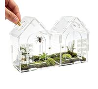 Spider Habitat, Transparent Acrylic Reptile Terrarium with 360° Full View & Ventilation Holes, Durable Breeding Tank Enclosure for Tarantula, Jumping Spider, Gecko, Scorpion, Mantis
