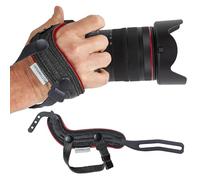 SPIDER HOLSTER - Dragonne SpiderPro v2 pour appareil photo avec assemblage à pression et dragonne en option - Compatible avec les appareils photo reflex numériques et sans miroir (cuir noir + bordure