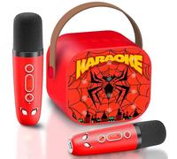 Spider Jouet Garcon 3-12 Ans, Micro Karaoke Enfant avec 2 Micro sans Fil Bluetooth, Enceinte Karaoké Enfant Cadeau Garçon 3-10 Ans Micro Enfant pour Chanter
