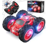 Spider Machine télécommandée pour enfants, voiture radiocommandée pour enfants 3 4 5 6 7 ans, rotation à 360° voiture acrobatique avec lumières, Monster Truck Garçons Cadeaux Jouets Noël Anniversaire