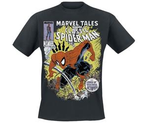 SPIDER-MAN Comic Battle Homme T-Shirt Manches Courtes Noir XXL 100% Coton Regular/Coupe Standard