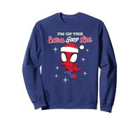 Spider-Man I'm on The Extra Good List Noël Sweatshirt, Unisexe pour Adultes, Bleu Marine, M