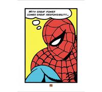 Spider-Man - Impression d'art - Pop Art + 2 pcs. baguettes d'affiche en bois 61 cm noir