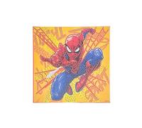Spider-Man Kit de peinture diamant | Glow in the Dark Canvas 19 x 19 cm pour enfants à partir de 6 ans | Kit de bricolage super héros avec strass | Peinture créative par numéros DIY Marvel