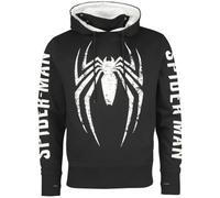 SPIDER-MAN Logo du Jeu Homme Sweat-Shirt à Capuche Noir/Gris L