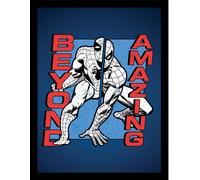 Spider-Man - Poster encadré "Beyond Amazing 4" PM8612 (40 cm x 30 cm) (Bleu/Blanc/Rouge)