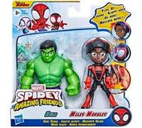 Spider-Man Spidey and His Amazing Friends - F2245 - Pack 2pcs Figurines articulées 10cm - Hulk & Miles Morales G