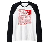 Spider-Man Spidey Comic Strip Manche Raglan