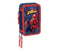 Spider-Man Trousse Scolaire avec 37 Outils Inclus, Trousse pour Enfant, idéale pour Les Enfants de 5 à 14 Ans, Confortable et Polyvalente, qualité et résistance, 12,5 x 5,5 x 19,5 cm