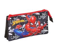 Spider-Man Trousse Triple pour Enfant, idéale pour Les Enfants d'âge Scolaire, Confortable et Polyvalente, qualité et résistance, 22 x 3 x 12 cm
