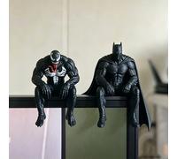 Spider-Man Venom Batman en position assise, figurine d'anime, statue de collection, modèle de jouet, décoration de voiture et de bureau, cadeau de collection. D