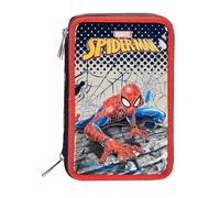 Spider-Man Webbed Wonder, Trousse d'école 3 Compartiments, Bleu Rouge, Porte-Stylo Multi-Compartiments avec Crayons, stylos et Couleurs, Multicolore, Taglia Unica, Moderne