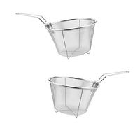 Spider ? Passoire Skimmer Lot de 2 paniers à frire en acier inoxydable Panier de poulet de cuisine Friteuse Accessoires de cuisine Louche pour la cuisson et la friture, (taille : 26 x 15 x 9,5 cm - 2