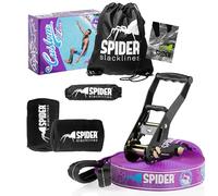 SPIDER SLACKLINE TKSA2 - Kit Slackline Custom - Matériel de Haute qualité pour slackliners avancés ou débutants - Set Complet de Sangle de 20 m de Longueur 1xCliquet